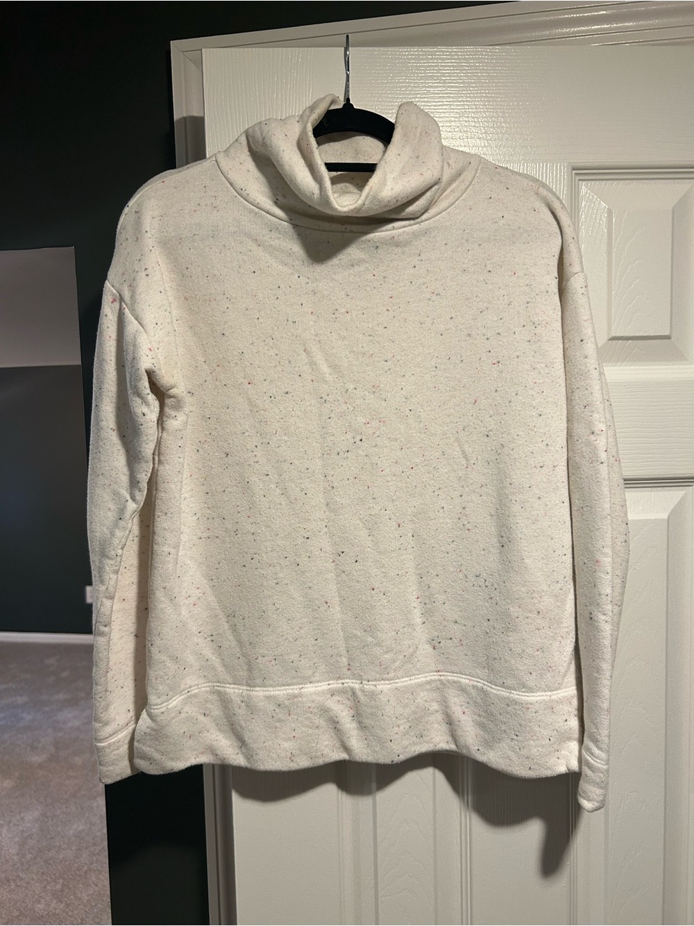 LOFT Cream Speckled Turtleneck Sweater